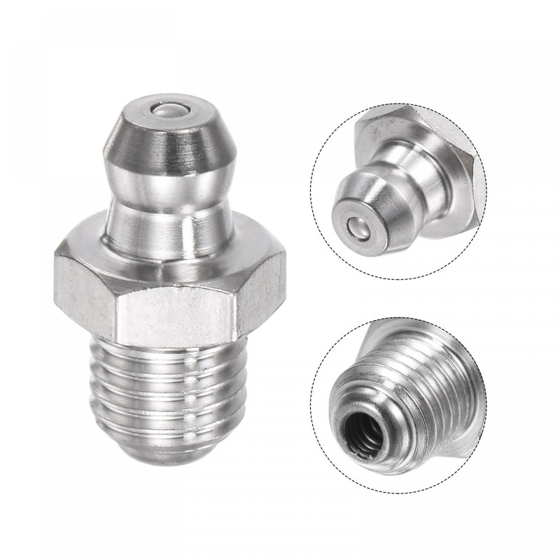 uxcell 304 Stainless Steel Straight Grease Fitting M8 x 1mm