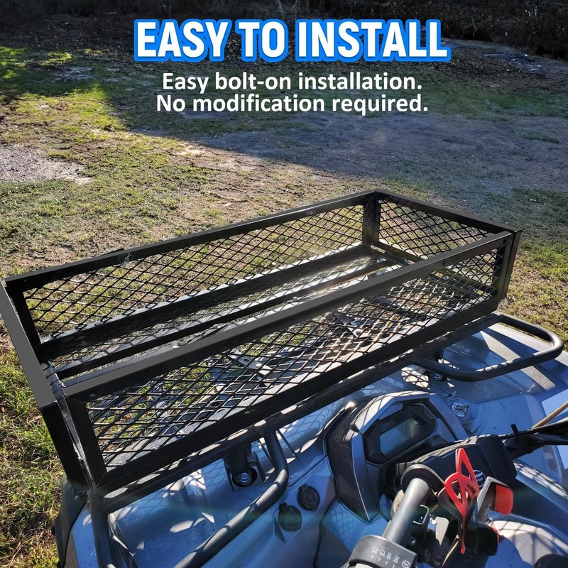 ECOTRIC Universal Front Cargo Basket Compatible with UTV ATV Drop