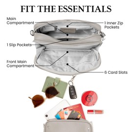 befen Genuine Leather Crossbody Bags for Women, RFID Protected Leather Shoulder Bag Small Women's Crossbody Handbags, Built in Wallet Anti Theft Black Cross Over body Purses with Adjustable Strap