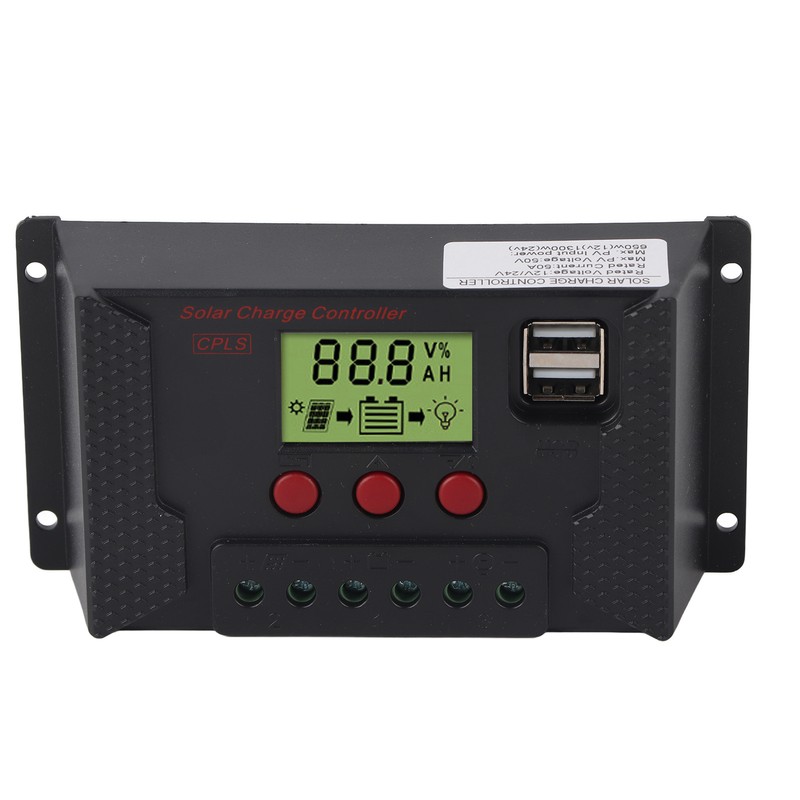 12V/24V Solar Charge Controller 50A PWM Intelligent Battery Charging Regulator
