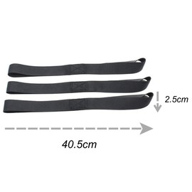 SKY Cargo Fastening Belt Lashing Belt Bike Side Bag Jack Tow Hook 8pcs 2.5cm x 40.5cm (Black)