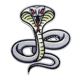3.5" Embroidered Snake Iron On Patch | Decorative Snake Aztec Reptile Morale Serpent Applique Iron On/Sew On Patches for Clothing, Hats, Jackets, Clothes, Backpacks, Holes