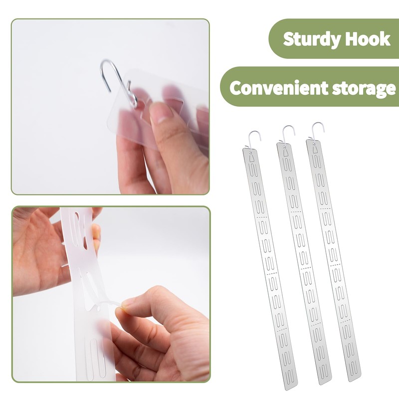 JINGHANGER Pack of 30 Hanging Strips Plastic Merchandise Show Stripes
