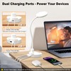 15W LED Desk Lamp with USB Charging Ports – Dimmable