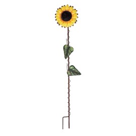 Y&K Decor 39-inch Metal Sunflower Garden Stake Decorative Lawn Stakes Sunflower Outdoor Yard Art Decor