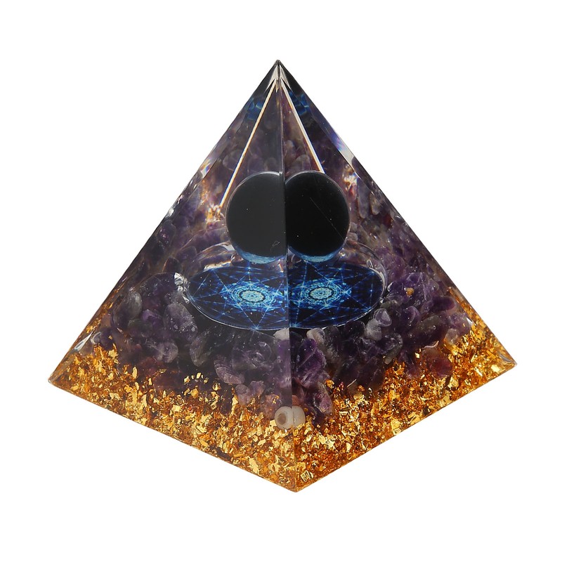 Crystal Pyramid Exquisite Beautiful Pyramid Power Stone Ornament for Desks