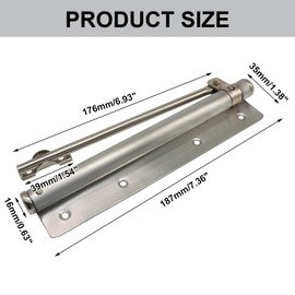 AKVIBG Automatic Door Closer, 150° Opening Angle Spring Self Closing Hinges Stainless Steel Soft Close Auto, Adjustable Catch Speed Latches for Commercial and Residential, Silver