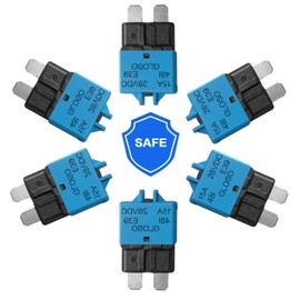 RKURCK 6PCS E39K Manual Reset Circuit Breaker 15A Low Profile ATC/ATO Fuse 15A for Car Truck RV Automotive Marine Boat Trolling Motor & Custom Wiring Audio Battery Protection/Low Profile ATC/ATO