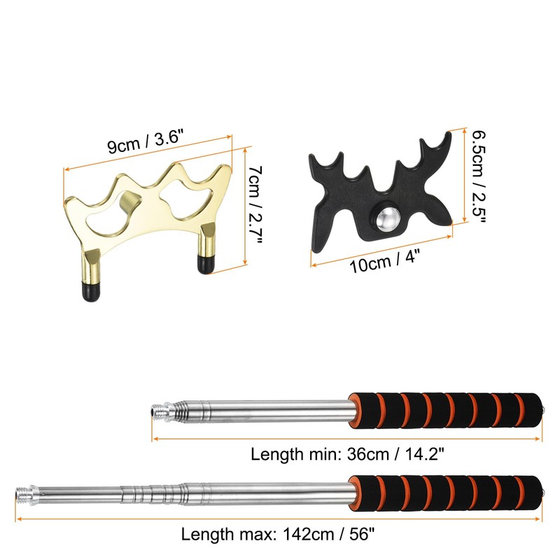 PATIKIL Retractable Billiards Cue Stick Bridge, EVA Pool Cue Accessory