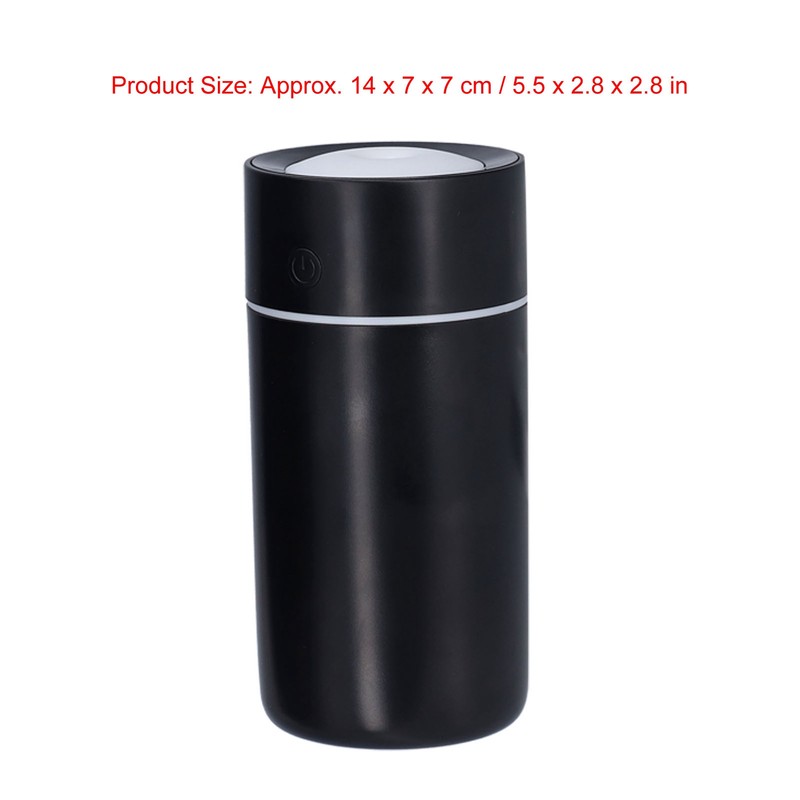 Colorful Mini Humidifier Desktop Car Air Humidifier Black USB Powered
