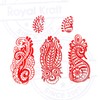 Royal Kraft Paper Printing Stamps Exclusive Paisley Floral Design Wood