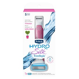 Schick Hydro Silk TrimStyle Moisturizing Razor for Women with Bikini Trimmer,1 Count