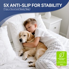 Foboull Silicone Mattress Slide Stopper and Gripper, 5X Anti - Slip, Non Slip Mattress pad,Keep Bed and Topper Pad from Sliding for Sofa, Couch, Chair Cushion, Mattresses, Easy Trim Pads, Twin XL