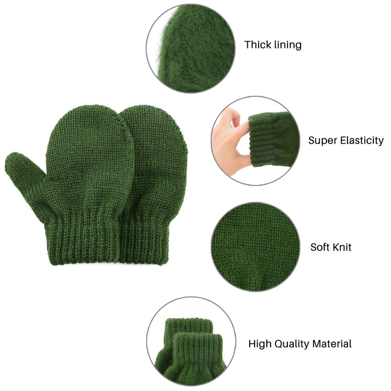 American Trends Kids Winter Toddler Mittens Multicolor Soft Knitted Gloves