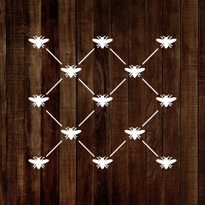 MAGJUCHE French Bee Trellis Stencil 6 Inches, Reusable Bee Stencil