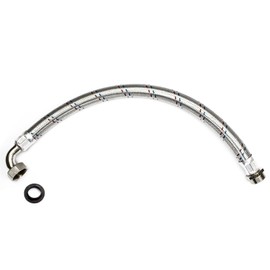 AWM AM-HWW-FS60 Domestic Waterworks Stainless Steel Flexible Hose 1 Inch Male x 1 Inch Outer Bow 60 cm Reinforced Hose 1 Inch