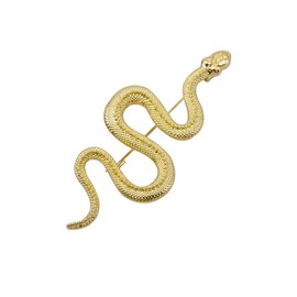 Vintage Green Crystal Eye Cobra Snake Animal Large Safety Pins Brooch for Women Bag Cardigan Hat Scarf Pins (Gold Snake)