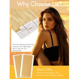 Caliee Seamless Tape in Hair Extensions Human Hair 16 Inch Straight Hair Color P18/60A Ash Blonde Mixed Platinum Blonde Real Hair Extensions Tape ins 20 PCS 50G Human Hair Extensions for Women