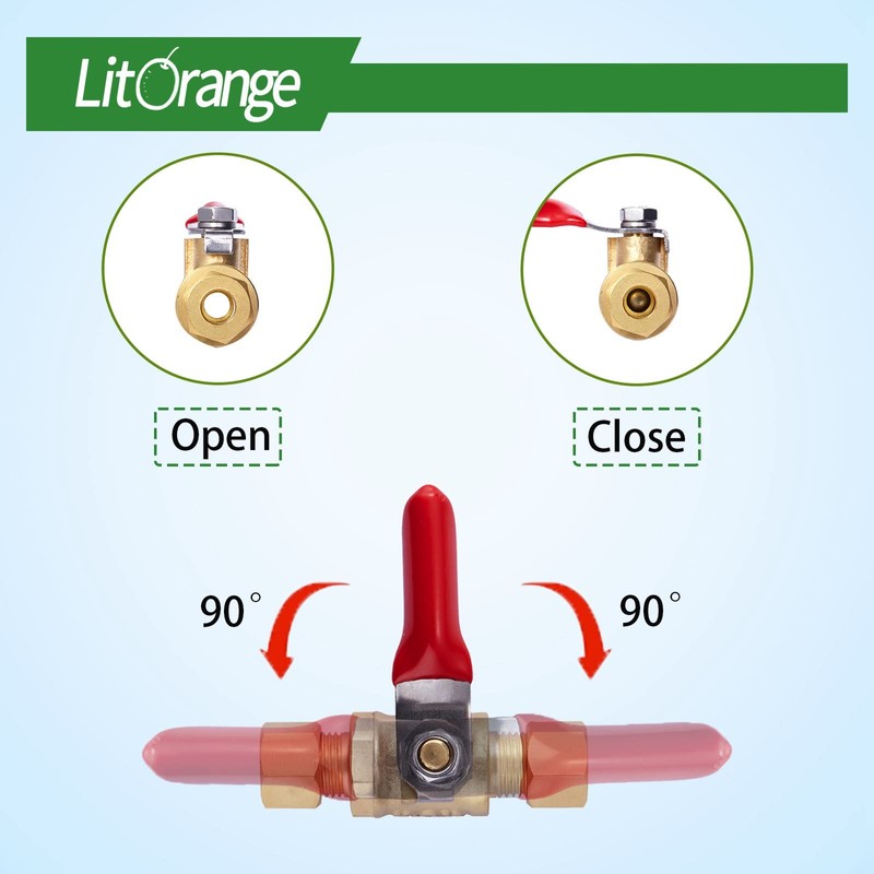 Litorange 1 Pack Lead-Free Brass Mini Ball Valve Shut Off
