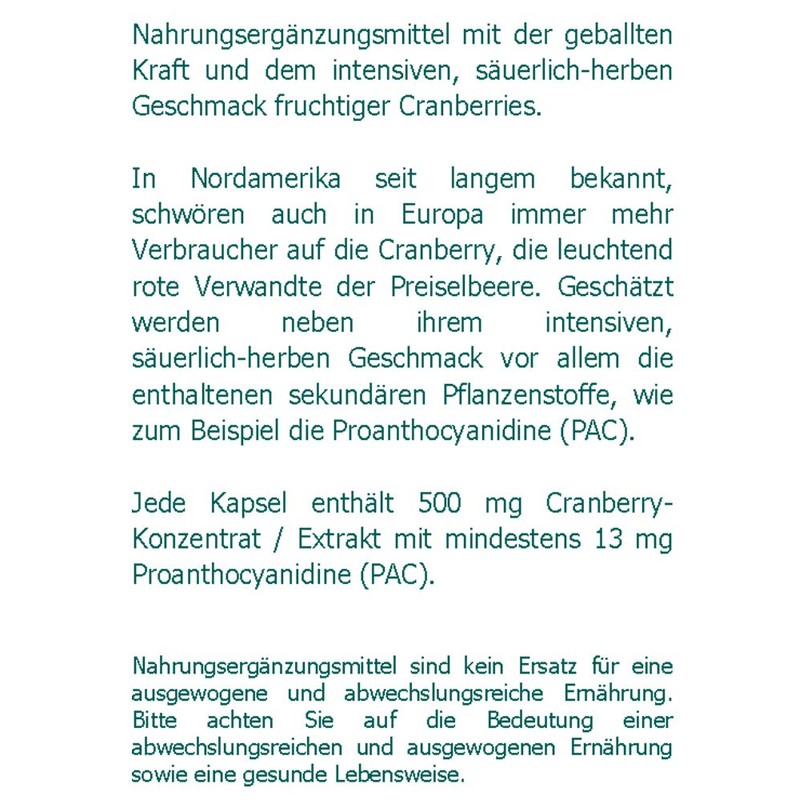 Cranberry 500 mg Capsules Pack of 90 Capsules