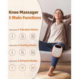 HXMBFBF Smart Knee Massager Cordless,Comfort 3 Vibration Modes and 3 Heating Levels USB-C Long Battery Life Rechargeable, Gifts for Family and Friends