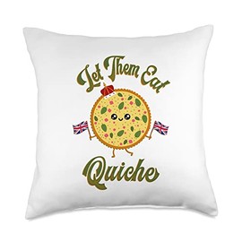 Let Them Eat Quiche British Coronation Quiche Retro Vintage Throw Pillow, 18x18, Multicolor