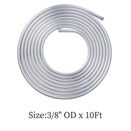 Vigorous 3/8" OD Aluminum Coiled Tubing, Seamless Round Pipe 1060, 0.04" Wall Thickness, Refrigeration Tubing, Fuel Line, Automotive Oil Pipe, Compressor Tube, 10FT