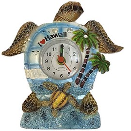Tiki Products Hawaiian Turtle Alarm Clock Souvenir (Blue Turtle)