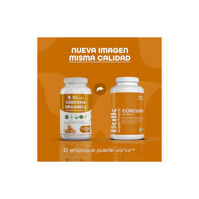 BULK SUPERFOODS Cúrcuma Suplemento Alimenticio 100% Natural
