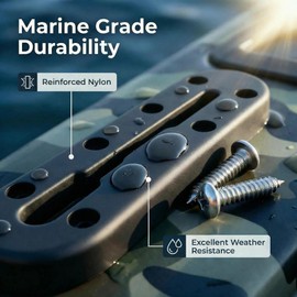 IVYSUN Kayak Track Rail - Low Profile Design for Fishing Rod,Cup Holders and Paddle Holders | High-Strength Nylon&Stainless Steel 304 | Kayak Accessories Mount Track & Rail System for Kayak(7IN,4PCS)