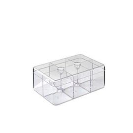 MEPAL, STORA Rectangular Tea Box for Elegant Tea Bag Storage, Transparent, 6 Sections, Fits 60 Bags, 1 Count