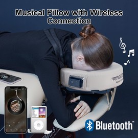 Master Massage MusicMaster Universal High Fidelity Sound Face Cushion, Ultra Soft Music Massage Table Headrest Pillow (Cream)