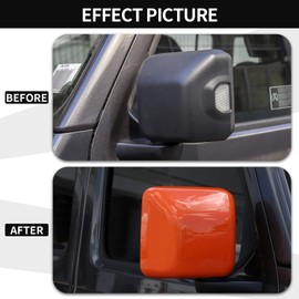 SQQP Side Mirror Covers Shell Trim Decoration Fit for Jeep Wrangler JL JLU & for Jeep Gladiator JT Trunk 2018-2025+(Orange)