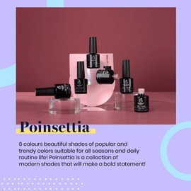 Beetles Red Gel Nail Polish Set, Poinsettia Kit Dark Red Burgundy Red Glitter Soak Off UV LED Nail Art Design Gift for Women