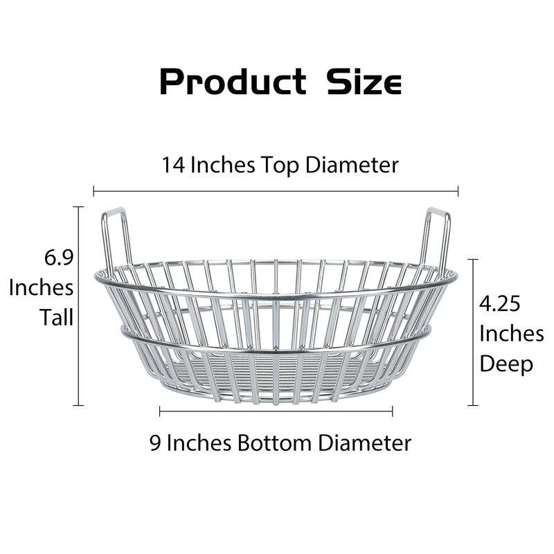 Charcoal Basket, Grill Ash Basket for Big Green Egg Large,