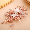Lenjicons Luxury Rhinestone Leaf Flower Hair Comb White Flower Rhinestone