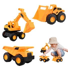 JXAXD Set of 3 Sand Toy Digger Sandpit, Sand Toy Digger Sandpit, Mini Crew Dump Truck, Excavator Construction Vehicle, Sand Excavator, Wheel Loader, Construction Vehicles Children's Sandpit
