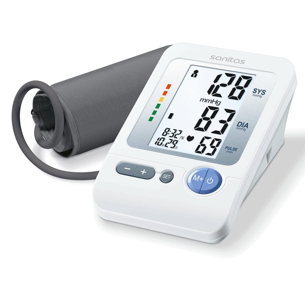 Sanitas SBM 21 upper arm blood pressure monitor, fully automatic blood pressure and pulse measurement on the upper arm with arrhythmia detection