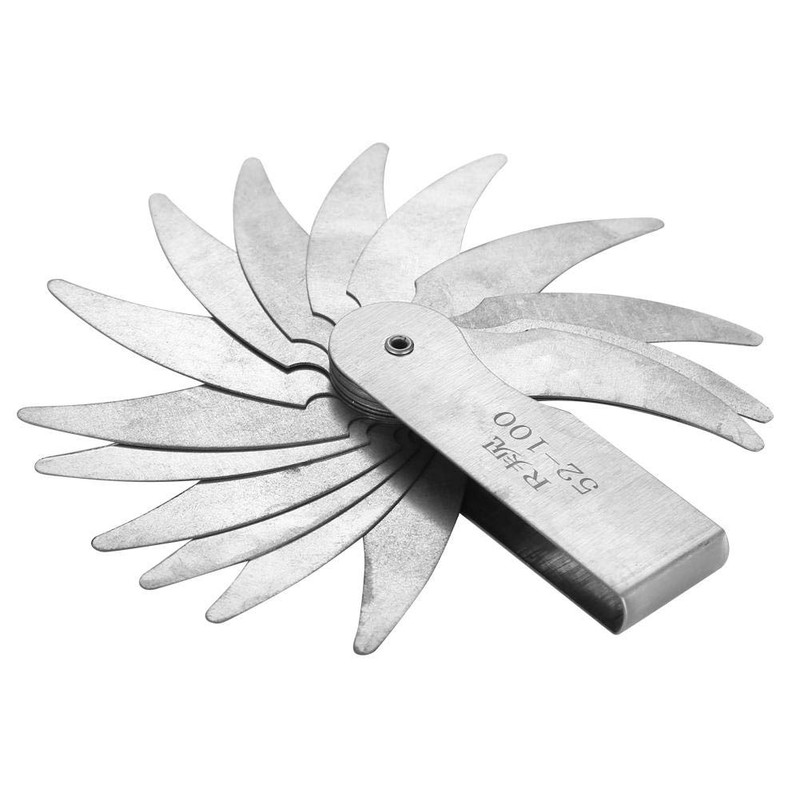 Radius Gauge, R0.3-1.5/ R1-6.5/ R7-14.5/ R15-25//R25-50/R52-100MM Stainless Steel Radius Fillet