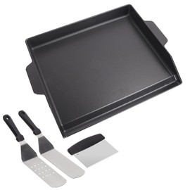 23" x 16" Cast Iron Griddle for Gas Grill, Universal Nonstick Outdoor BBQ Flat Top for Gas Stove Top 4 Burner Range Oven, Cooking Griddle Plate for Camping, Tailgating, Parties