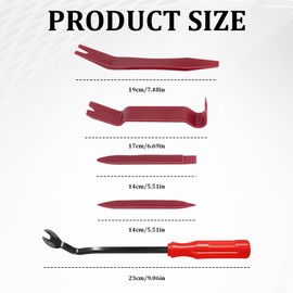 QZTYTY 5PCS Auto Trim Removal Tool kit, Clip Removal Tool, Automotive Interior Fastener Puller Remover Body Repair Set, Car Accessories No Scratch Pry Tool for Car Panel and Dashboard Removal (Red)