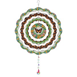MaiYiYi DIY Butterfly Diamond Art Wind Chimes Kit, Double Sided Butterfly Flower Suncatcher Hanging Diamond Painting Art Wind Chime for Home Garden Patio Backyard Decor (7.87X7.87 in)