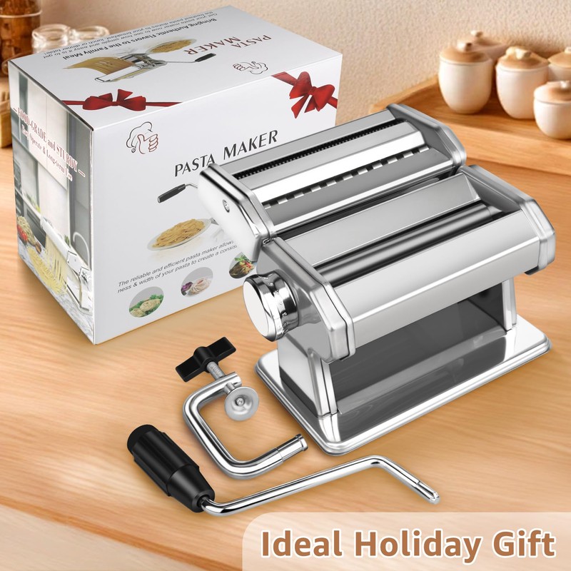 Pasta Maker - 7 Thickness Settings Pasta Roller & 2-in-1