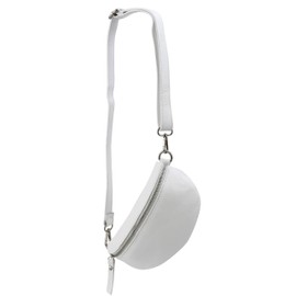 SH Leder Ava G292 Real Leather Waist Bag for Festivals, Travel, Small, Crossbody, for Women, 23 x 12 cm, White, s
