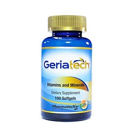 GERIATECH ® by Pharmatech ® Vitamins and Minerals, Dietary Supplement, Easy to Swallow, for Women and Men Over 60, Made in USA, 100 Softgels per Bottle.