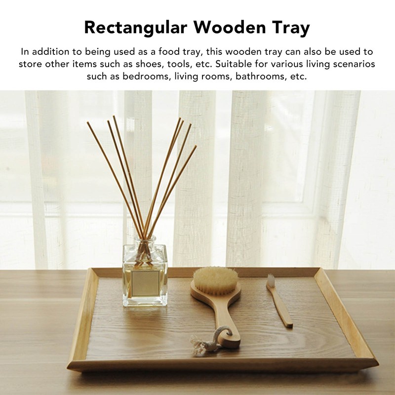 Rectangle Wood Tray Multifunctional Serving Tray for Fruit Food Pizza