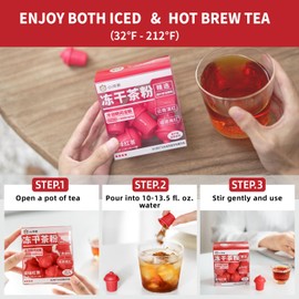 QIRIYUANYE Cold Brewed Tea Instant Tea Powder Original Flavored Black Tea Chinese Tea 100% Tea Sugar Free Add 12 Cups