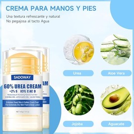 Crema Hidratante para Pies, Repara e Hidrata los Pies Secos y Agrietados, Exfoliating Moisturizing Foot Ointment con Urea 60, Crema Hidratante Anti...