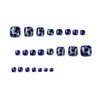Glossy False Toenails 24PCS Blue Glitter False Toe Nails Full