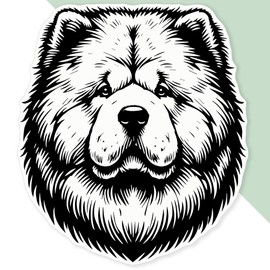 Extra Large 460mm 'Chow Chow' Permanent Sticker Decal for Cars/Windows/Bins/Walls (DW00120175)